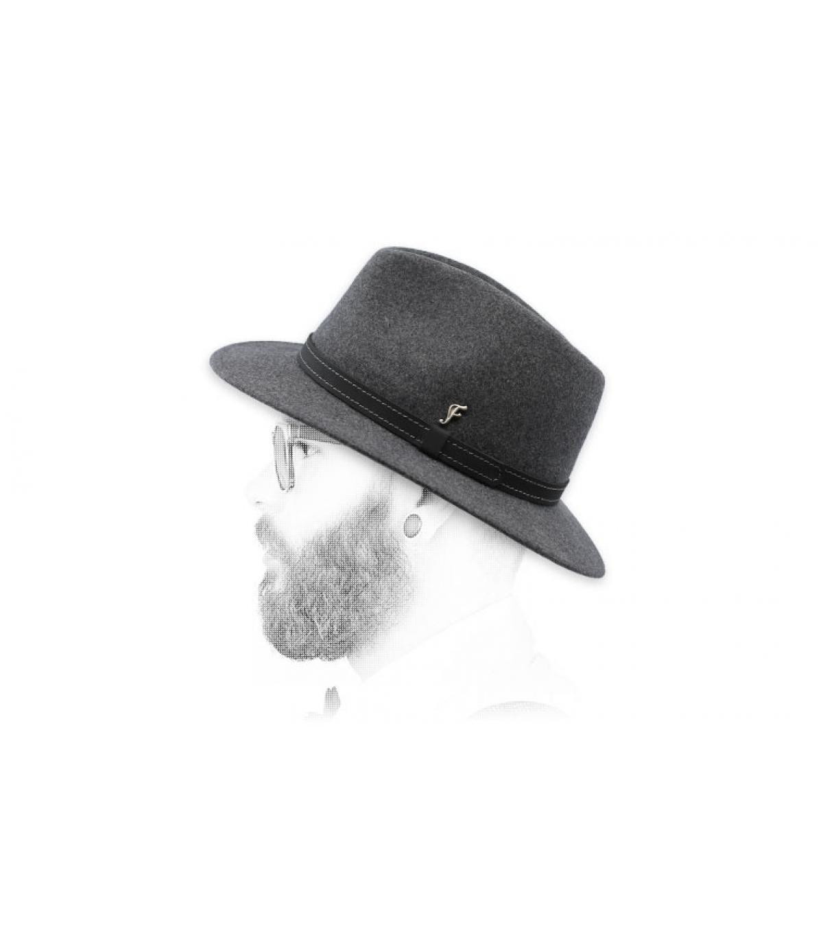 fedora grijs flecked wol Pernell charcoal fedora grijs flecked wol Pernell charcoal